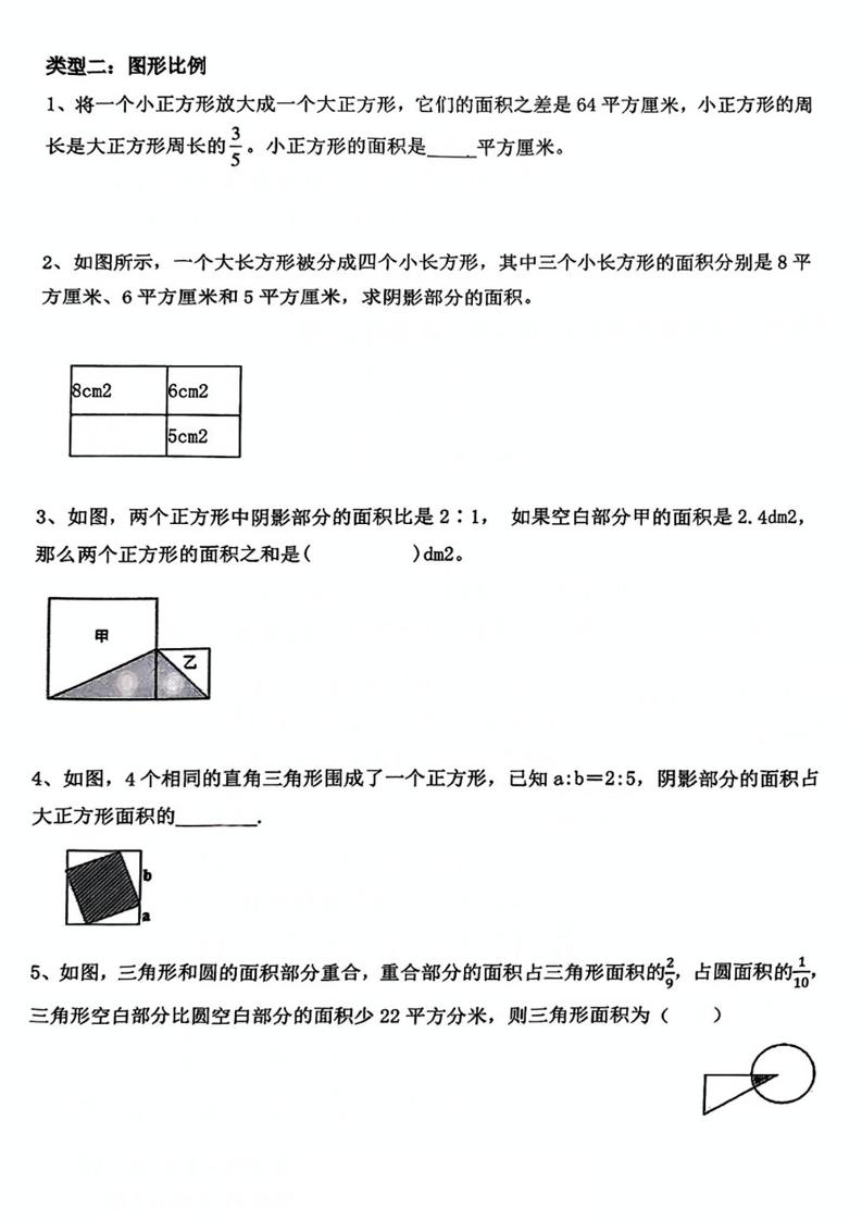 六年级下册数学《期中期末常考比例的重点题型》