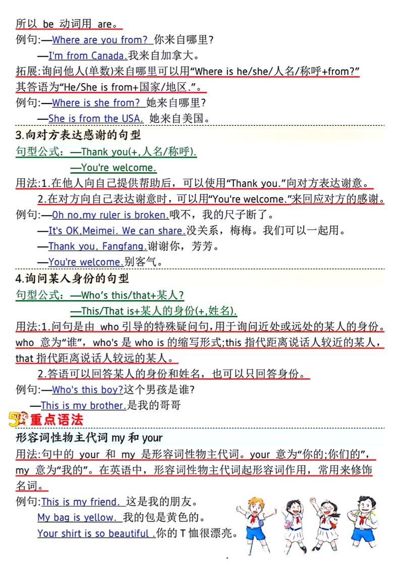 人教PEP版三年级下册英语1-6单元记读小纸条