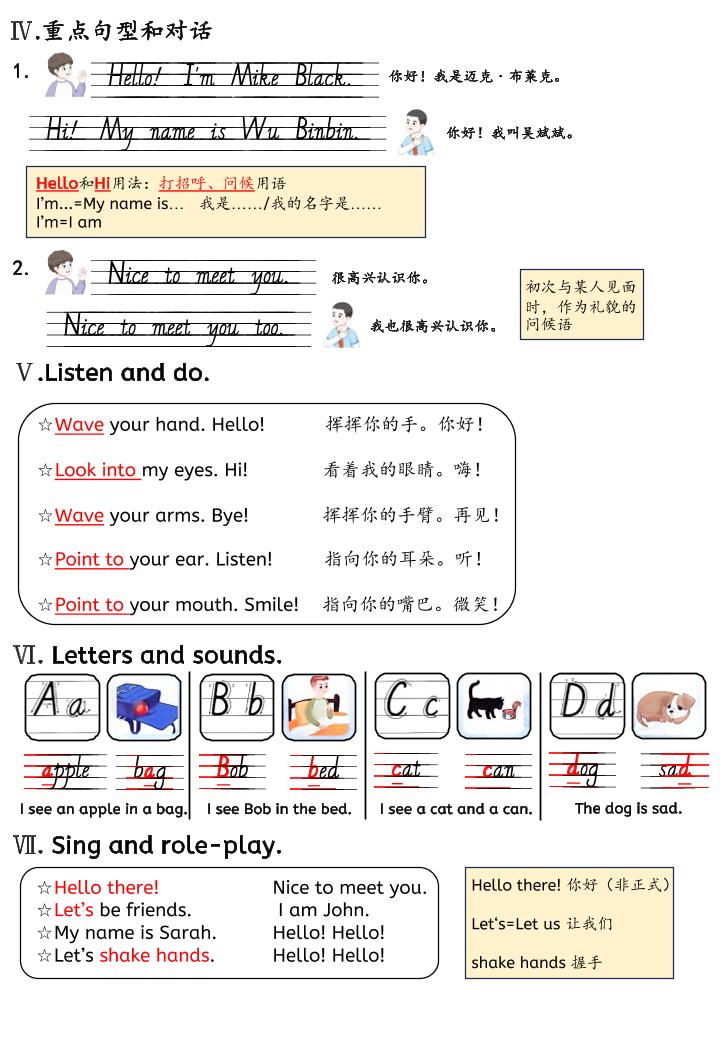 新三年级上册英语人教pep知识点总结