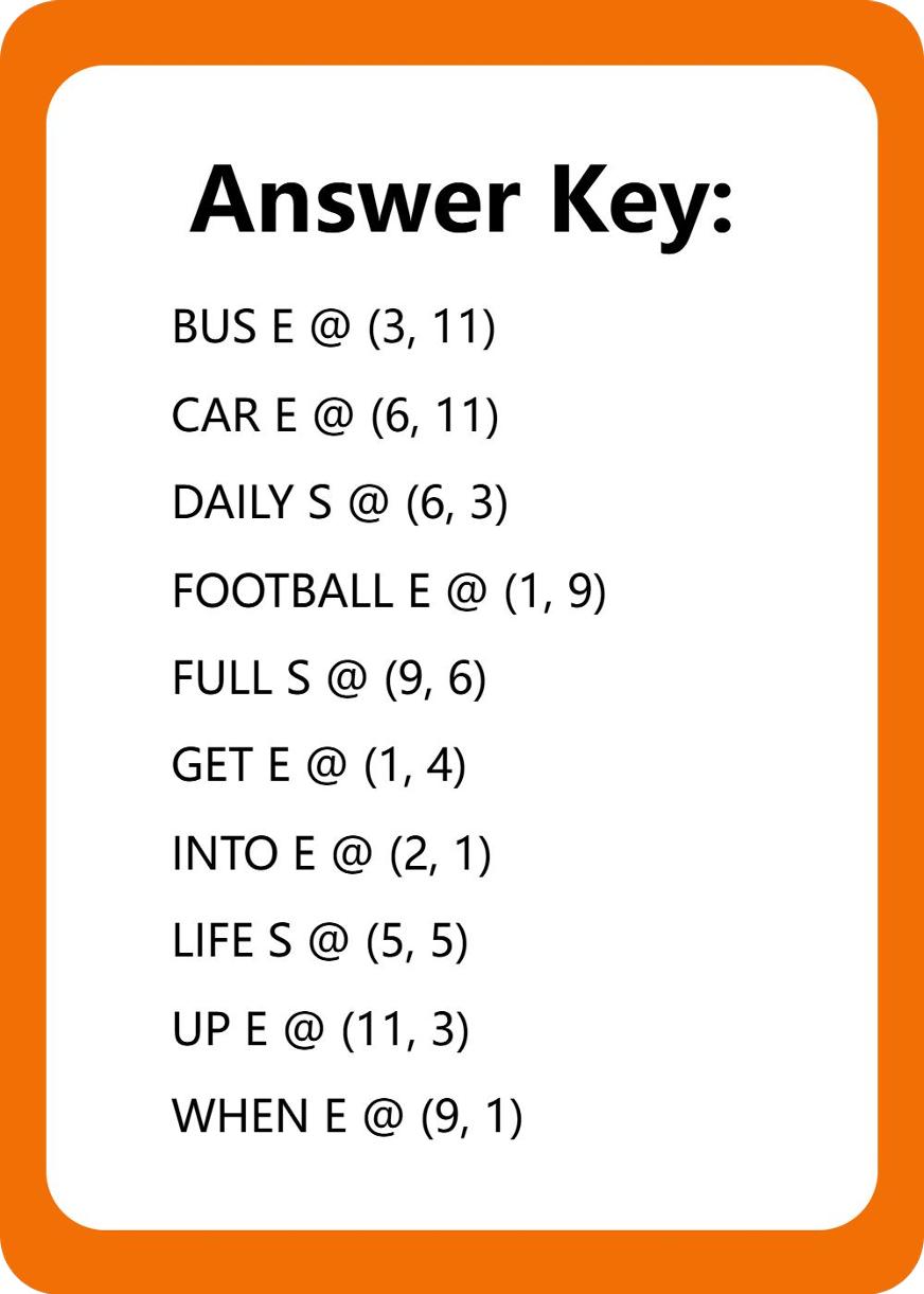 25秋闽教版四年级上册英语字谜游戏U2