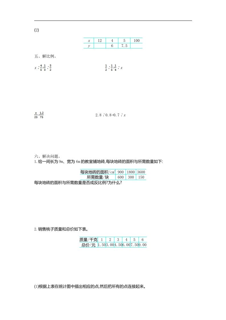 六年级下册苏教版数学第六单元测试卷-1