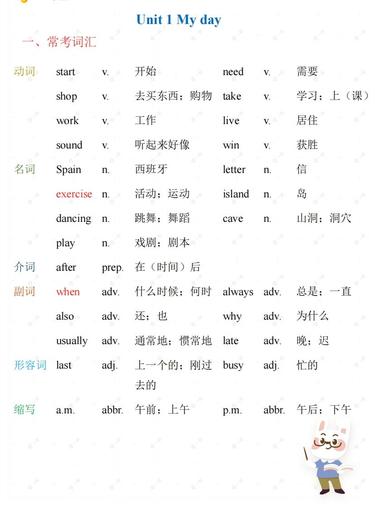 五年级下册英语PEP人教版知识梳理